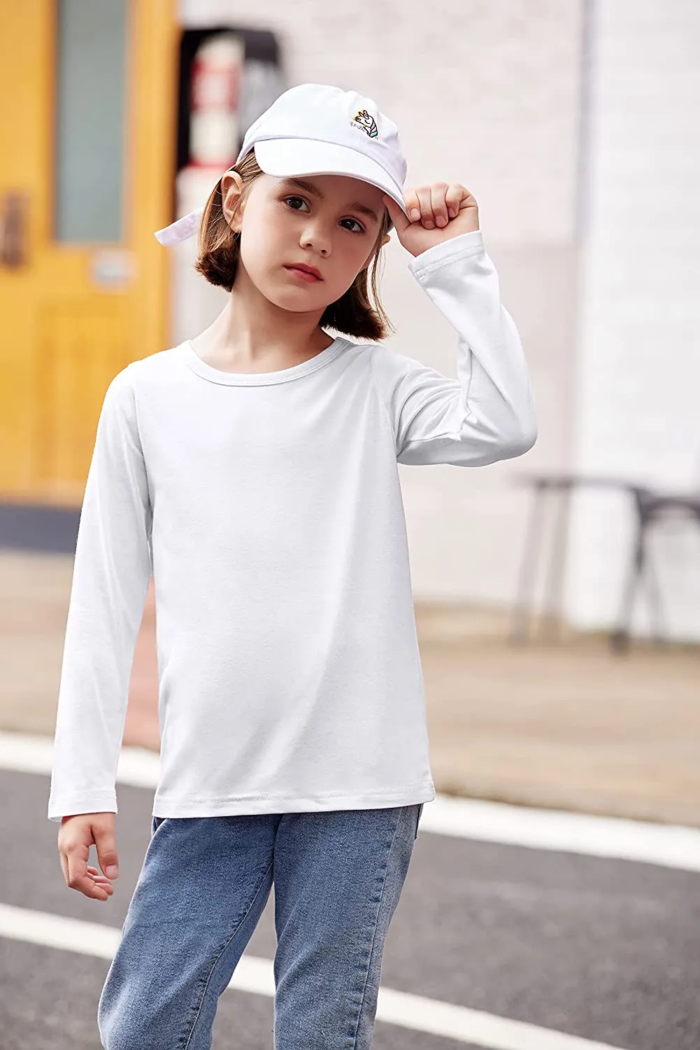 Arshiner Kids 2 Pack Long Sleeve Tees Girls Basic Tees