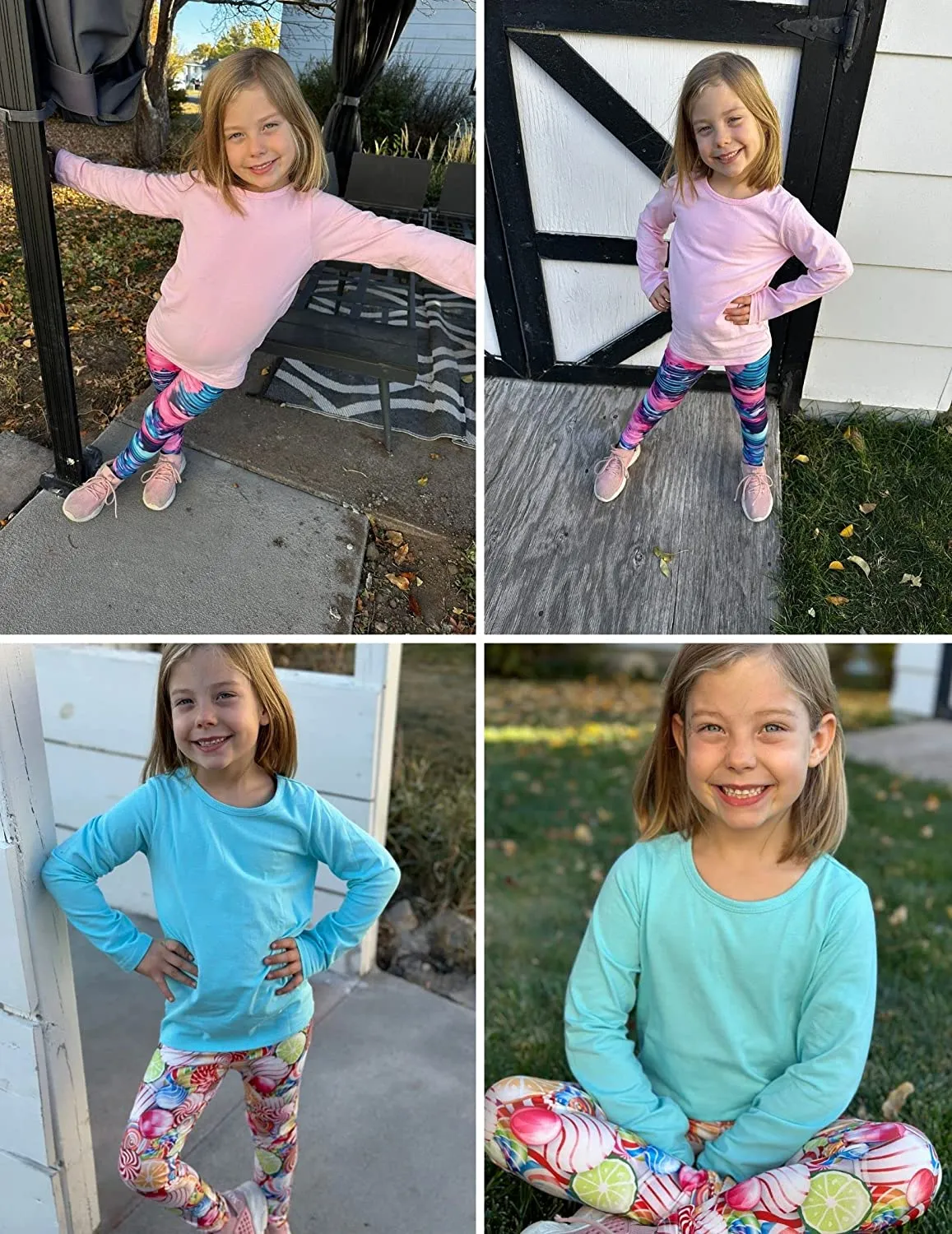 Arshiner Kids 2 Pack Long Sleeve Tees Girls Basic Tees