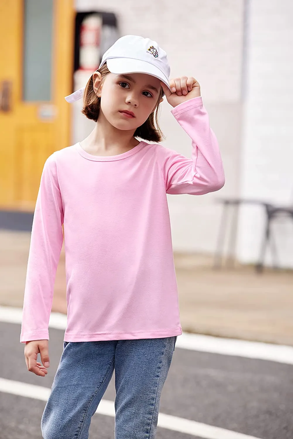 Arshiner Kids 2 Pack Long Sleeve Tees Girls Basic Tees