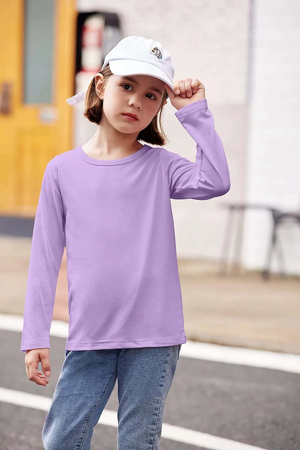 Arshiner Kids 2 Pack Long Sleeve Tees Girls Basic Tees
