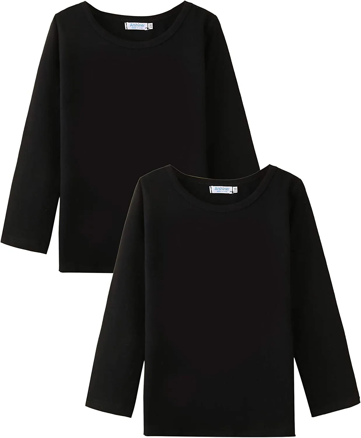 Arshiner Kids 2 Pack Long Sleeve Tees Girls Basic Tees