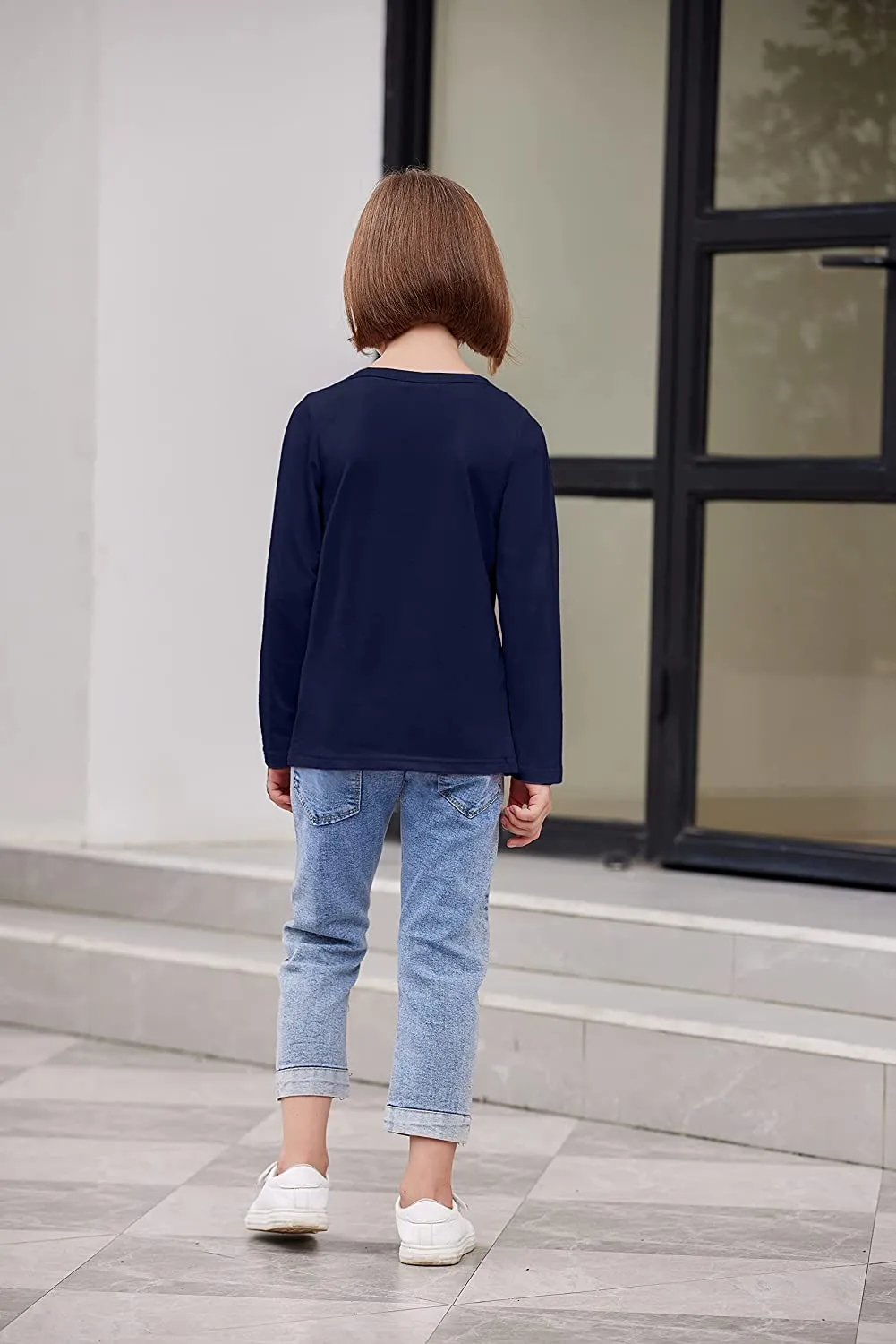 Arshiner Kids 2 Pack Long Sleeve Tees Girls Basic Tees