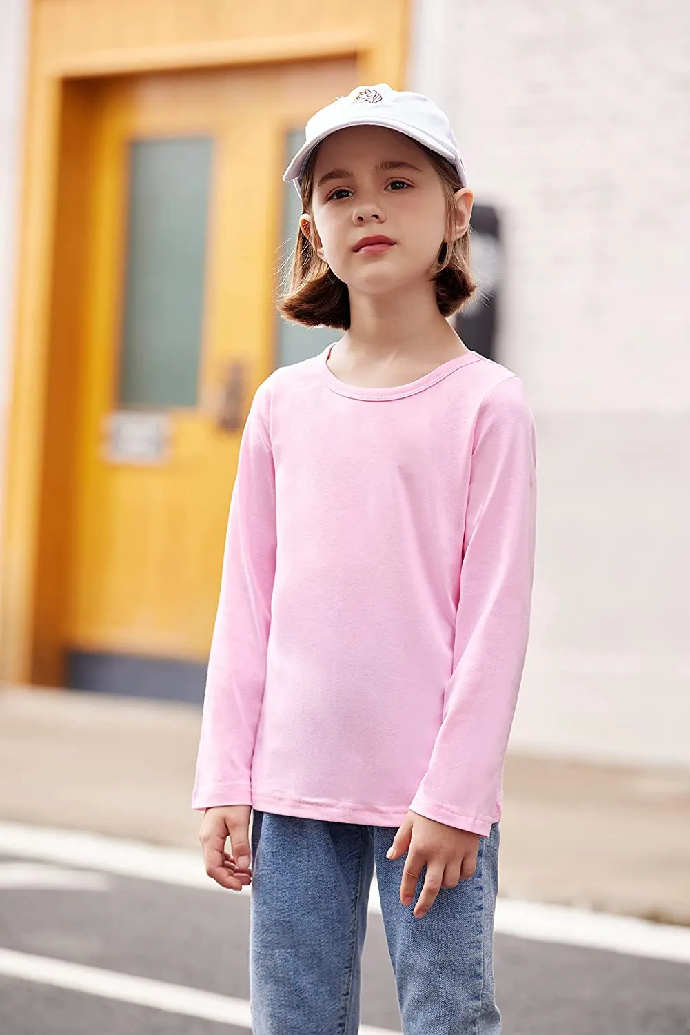 Arshiner Kids 2 Pack Long Sleeve Tees Girls Basic Tees