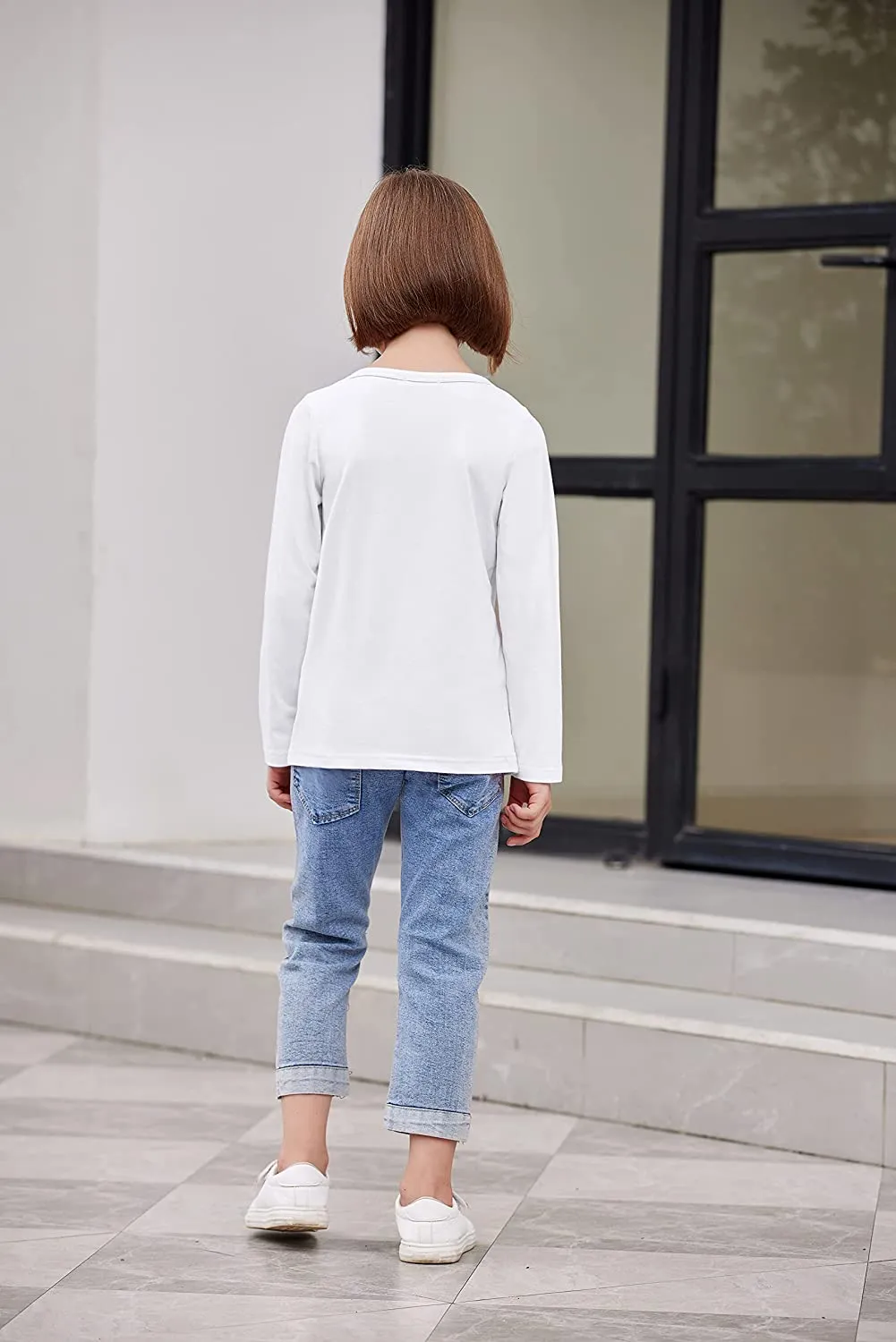 Arshiner Kids 2 Pack Long Sleeve Tees Girls Basic Tees