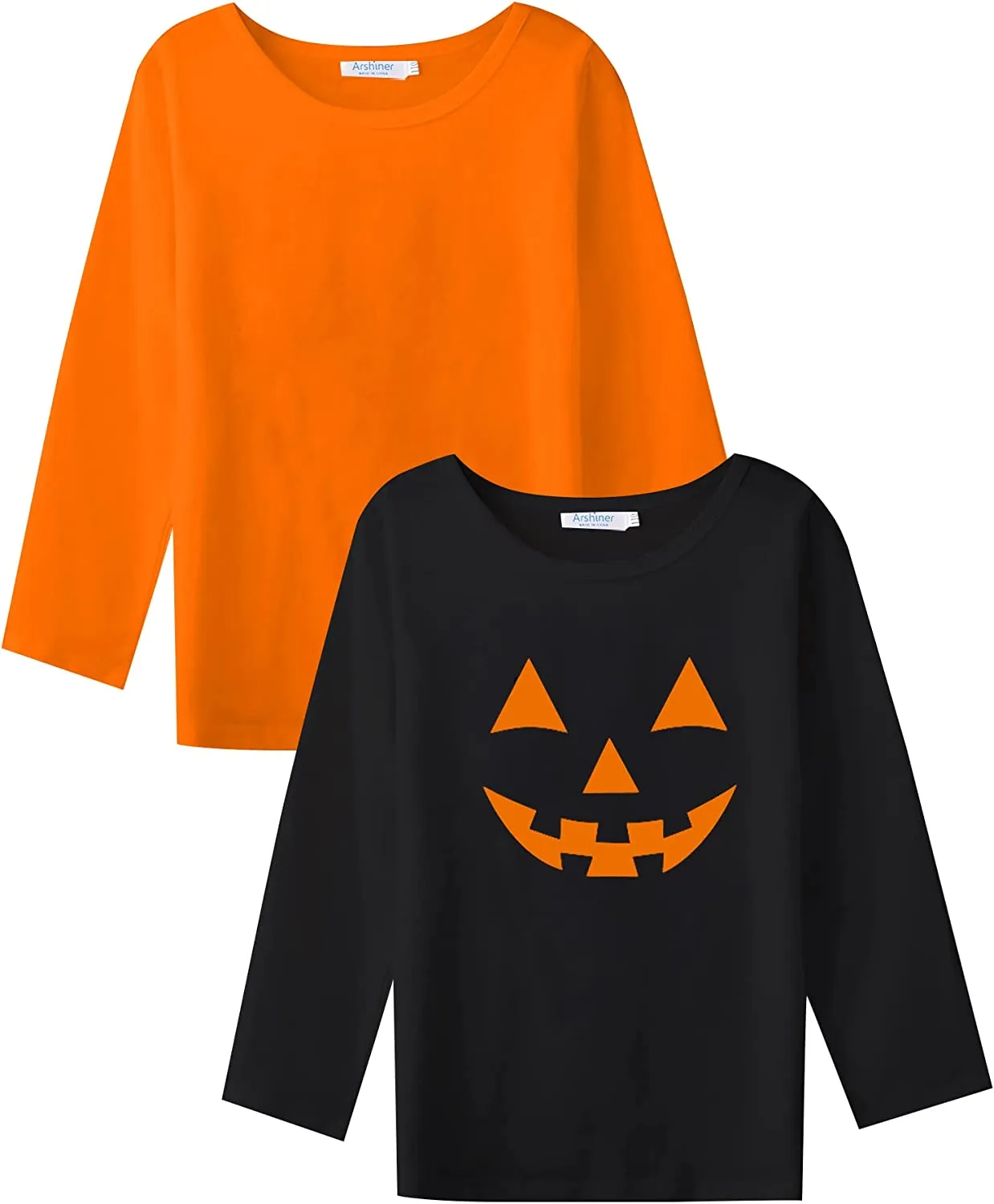 Arshiner Kids 2 Pack Long Sleeve Tees Girls Basic Tees