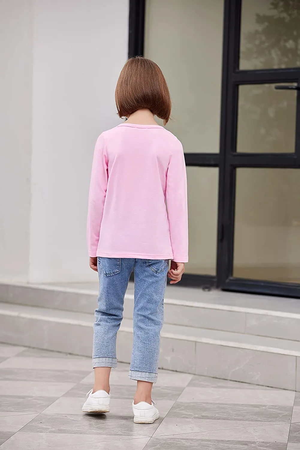 Arshiner Kids 2 Pack Long Sleeve Tees Girls Basic Tees
