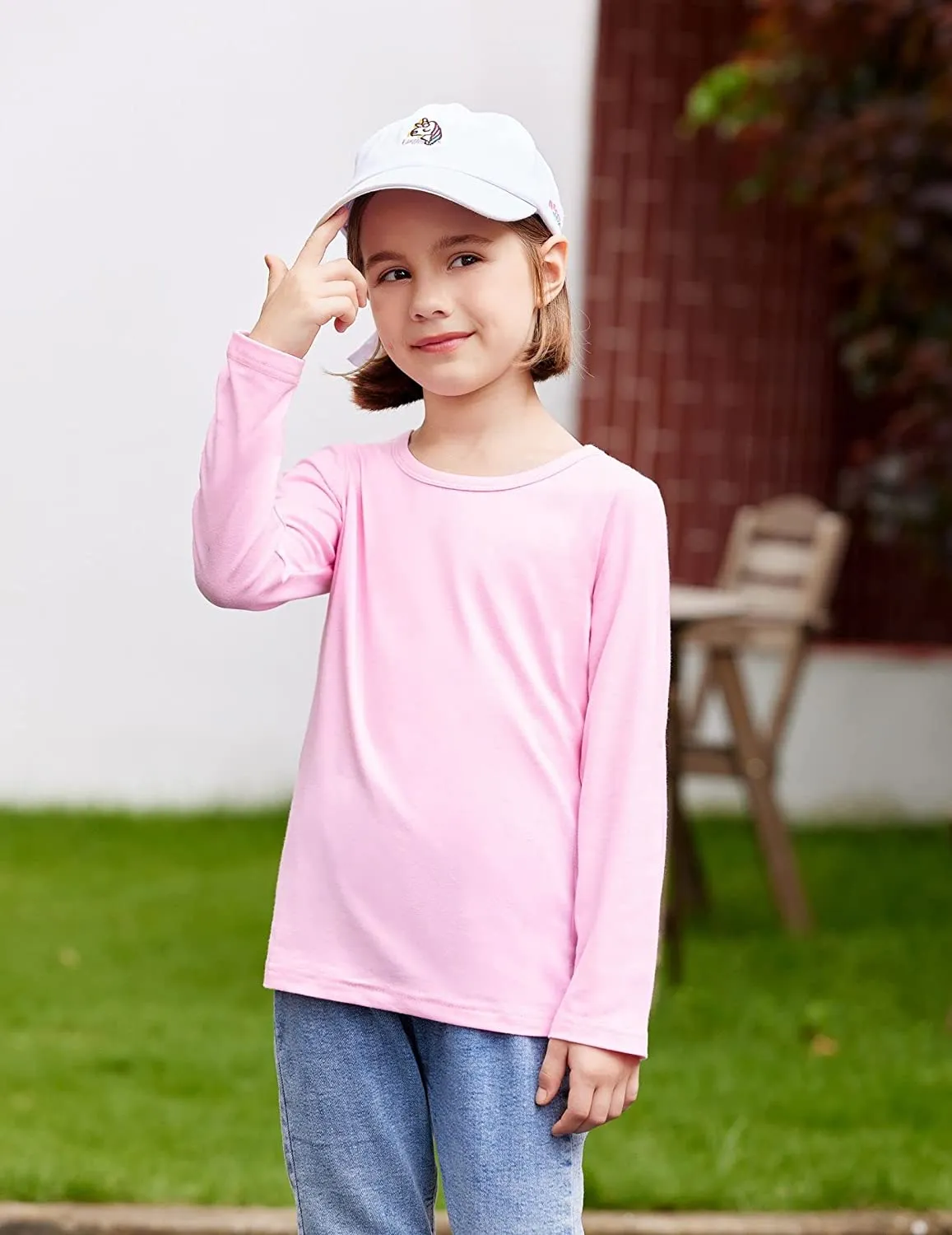 Arshiner Kids 2 Pack Long Sleeve Tees Girls Basic Tees