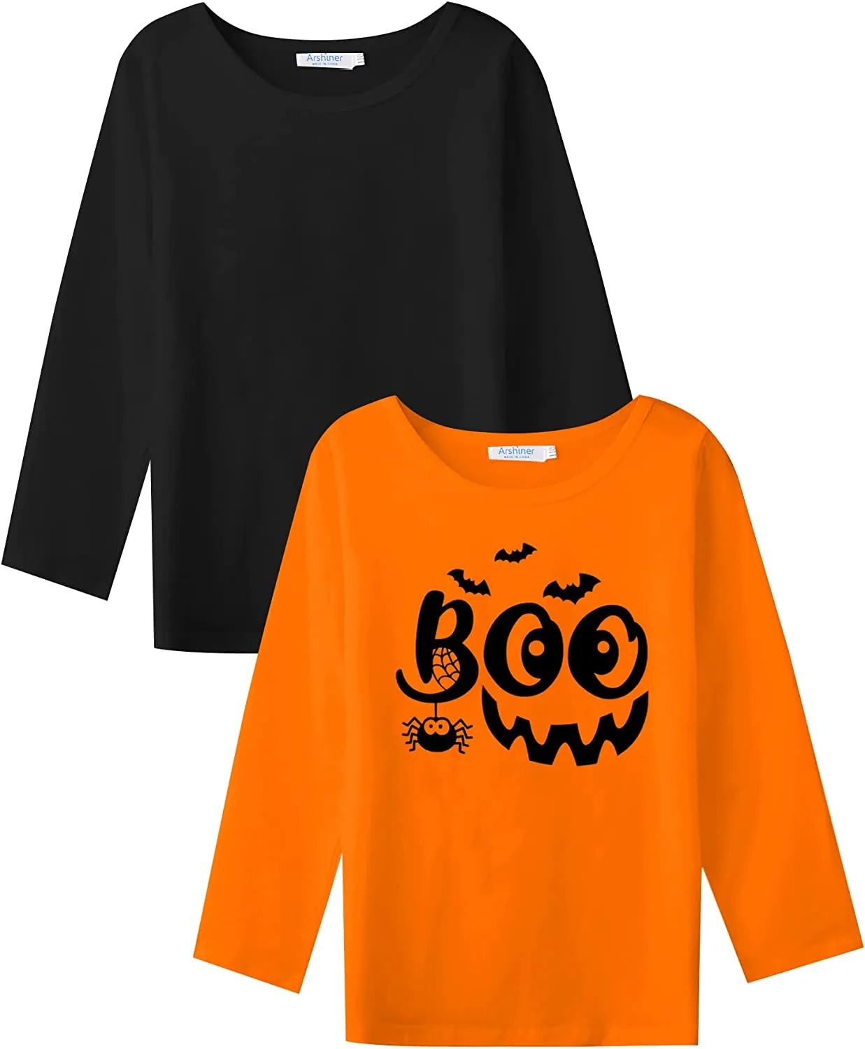 Arshiner Kids 2 Pack Long Sleeve Tees Girls Basic Tees