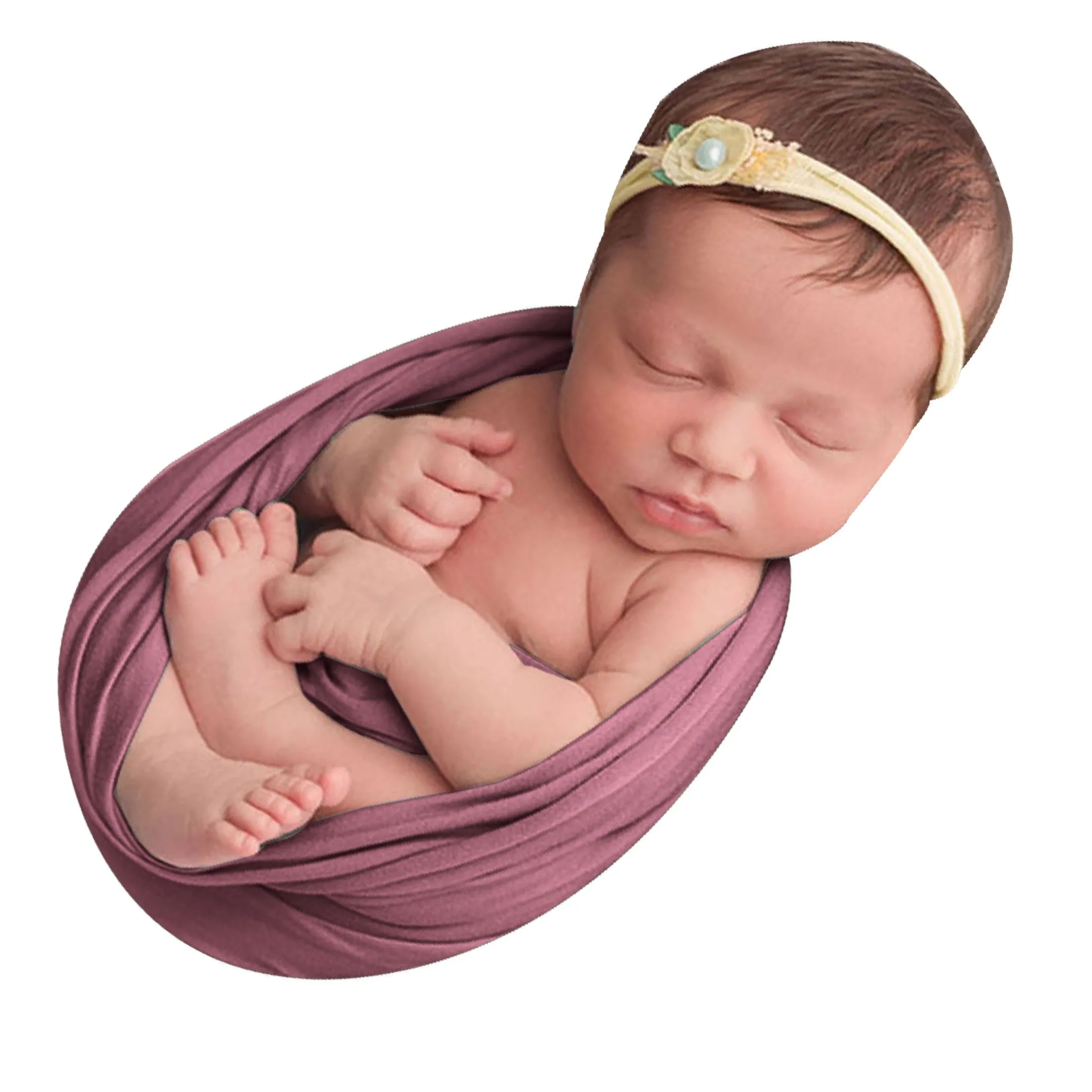 Babymoon Jersey Stretchble Baby Photography Shoot Wrap Cloth- Wine