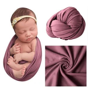 Babymoon Jersey Stretchble Baby Photography Shoot Wrap Cloth- Wine