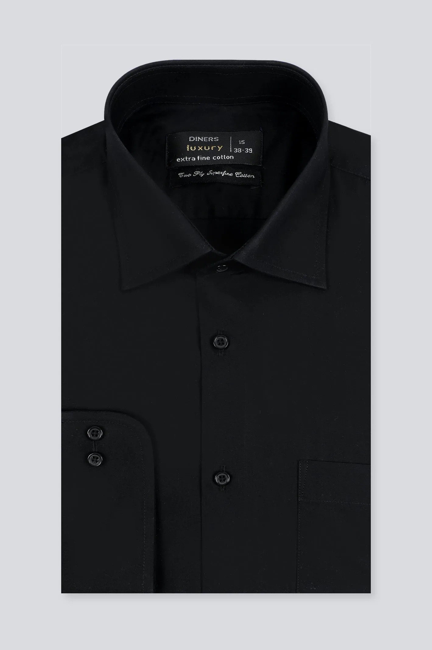 Black Plain Formal Men Shirt