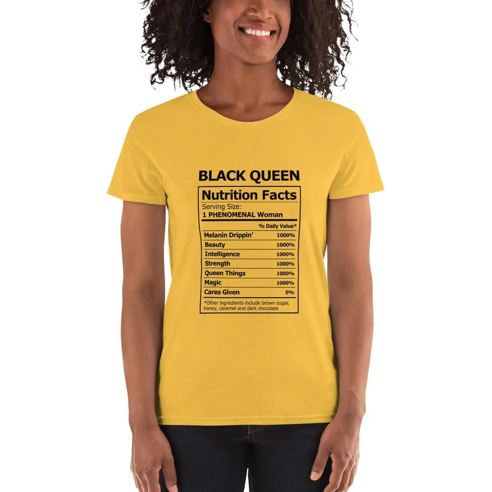 Black Queen Nutritional Facts - Women's short sleeve t-shirt