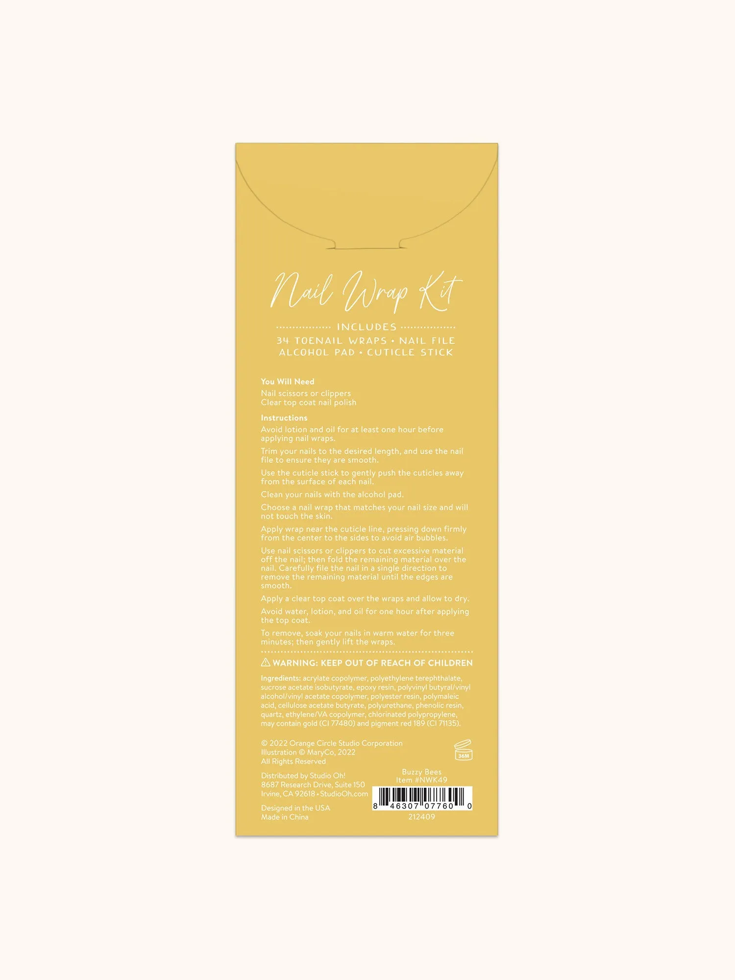 Buzzy Bees Pedi Nail Wrap Kit