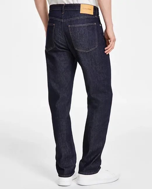 Calvin Klein Men's Standard Straight Fit Stretch Jeans Blue Rinse 34 x 30