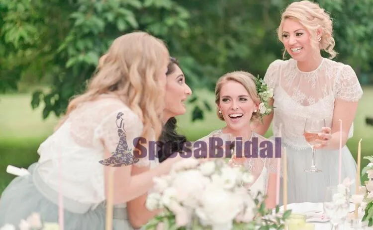 Cap Sleeves Lace Soft Free Custom Bridesmaid Dresses, Most Popular Bridesmaid Dress Online, PD0525
