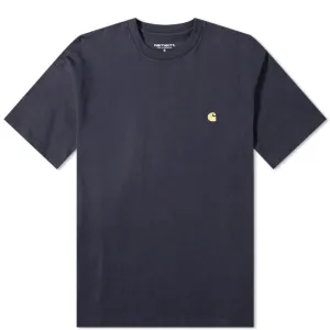Carhartt WIP Chase Embroidered Tee (Dark Navy & Gold)(Regular Size)