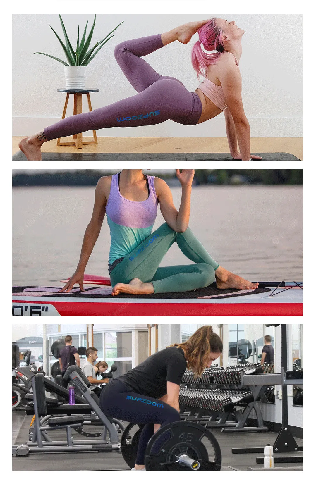 Colorful High Waisted Yoga Pants for Women Workout Leggings, Gym Exercise, SUP Yoga on Water| SUPZOOM