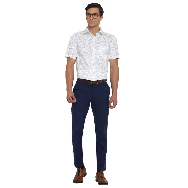 Cotton White Regular Fit Printed Shirts