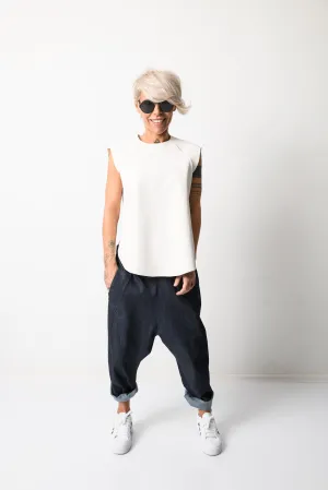 Denim Harem Low Crotch Pants