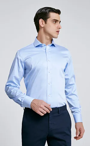 Ds Damat Slim Fit Shirt Light Blue Nanocare