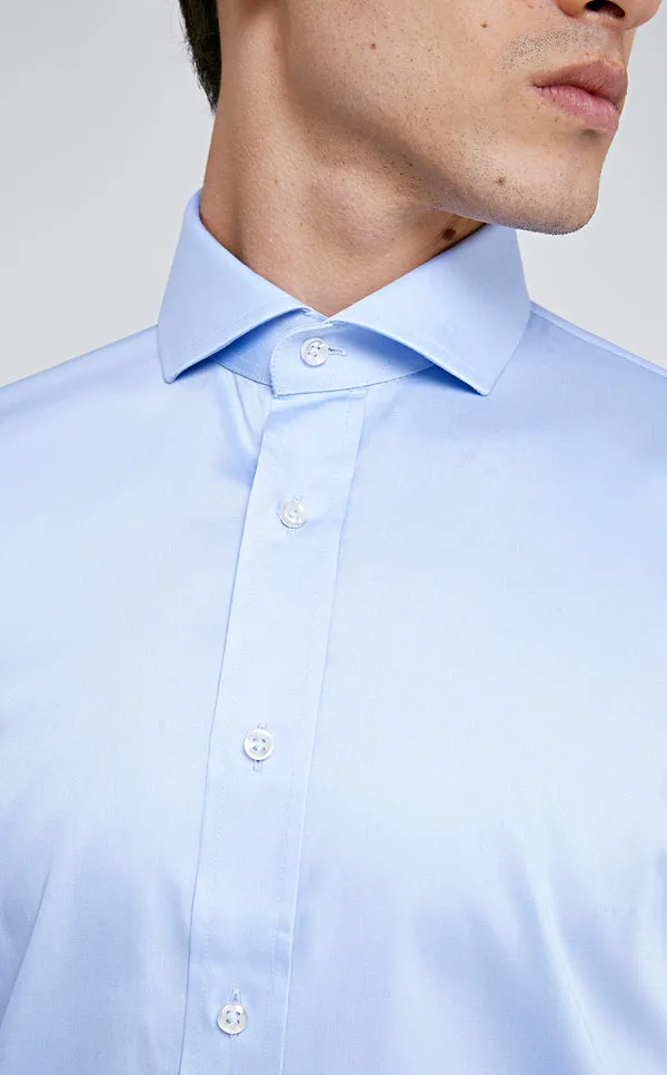 Ds Damat Slim Fit Shirt Light Blue Nanocare