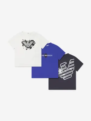 Emporio Armani Baby Boys T-Shirt Set (3 Pack) In Blue