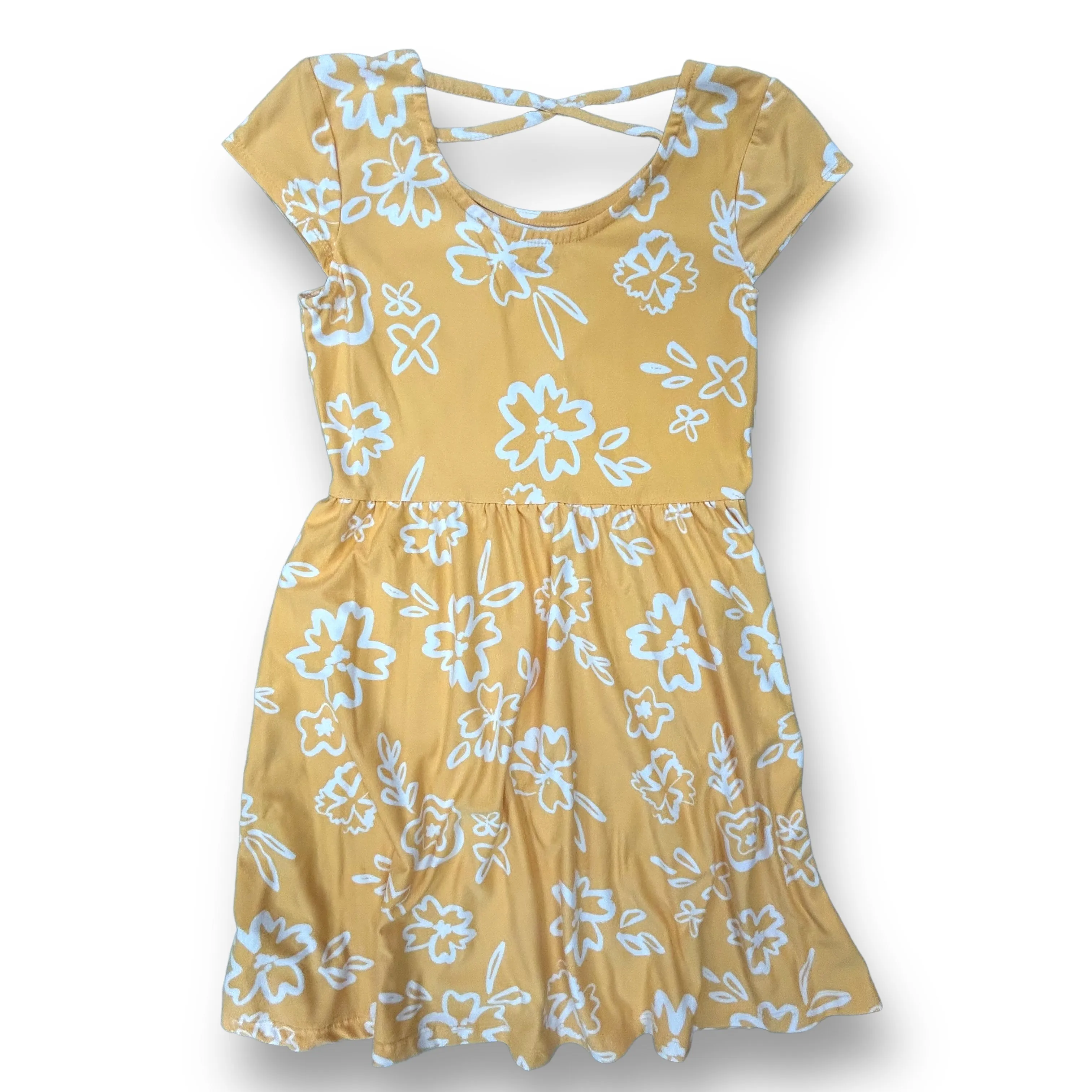 Girls Epic Threads Size 10/12 M Yellow Floral Comfy Dress