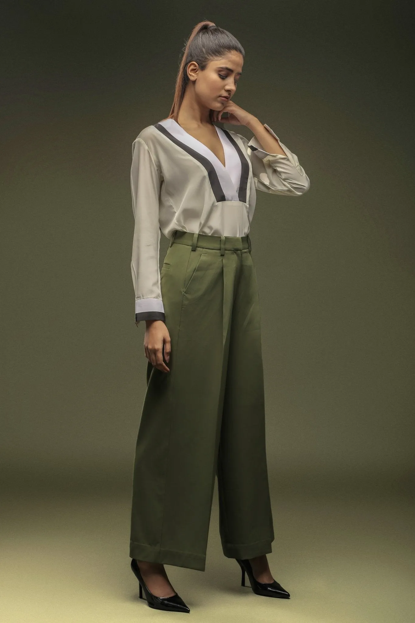 Green loose Pants