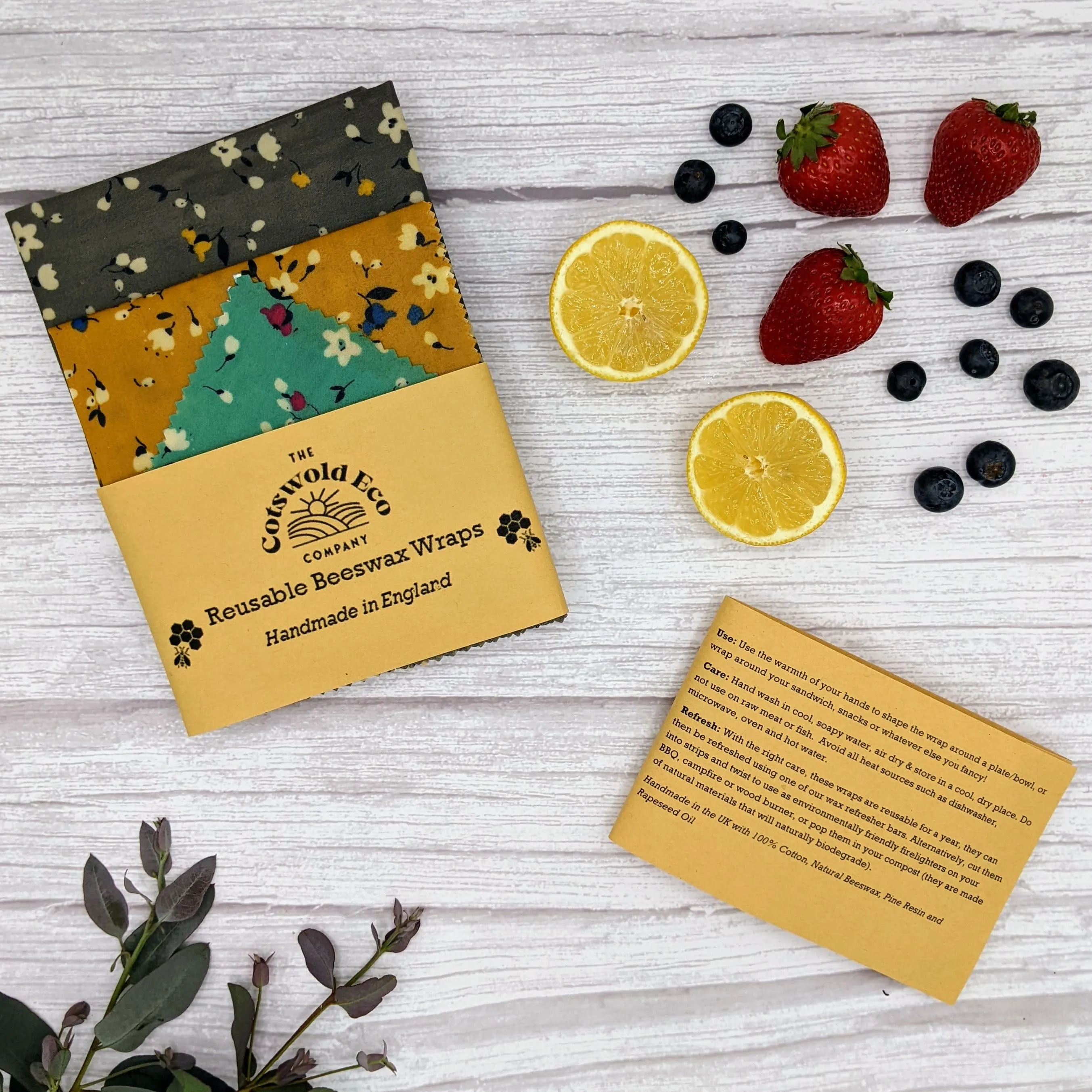 Handmade Beeswax Wraps - Set of 3