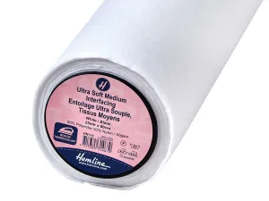 Hemline Super-Soft Medium Iron-on Interfacing (HN115) - White - by the metre