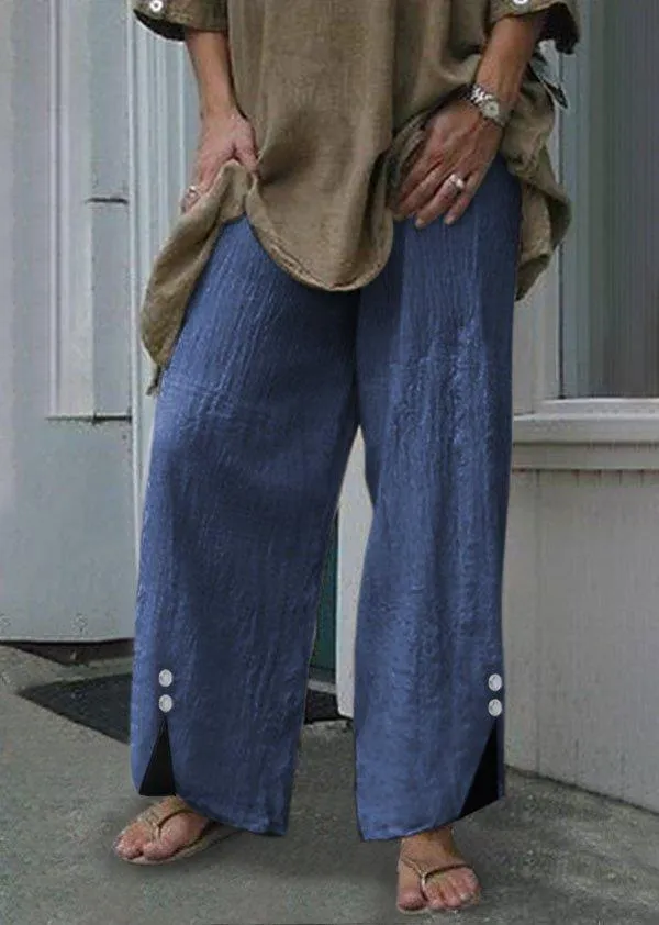 Ivyshape | Button Wide Leg Beach Pants