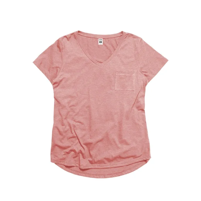 Ladies Simple V-Neck Pocket T-Shirt from Goex
