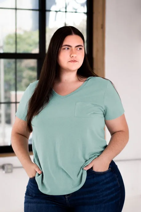 Ladies Simple V-Neck Pocket T-Shirt from Goex