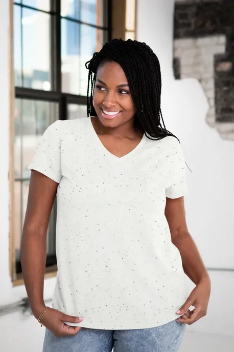 Ladies Simple V-Neck Pocket T-Shirt from Goex