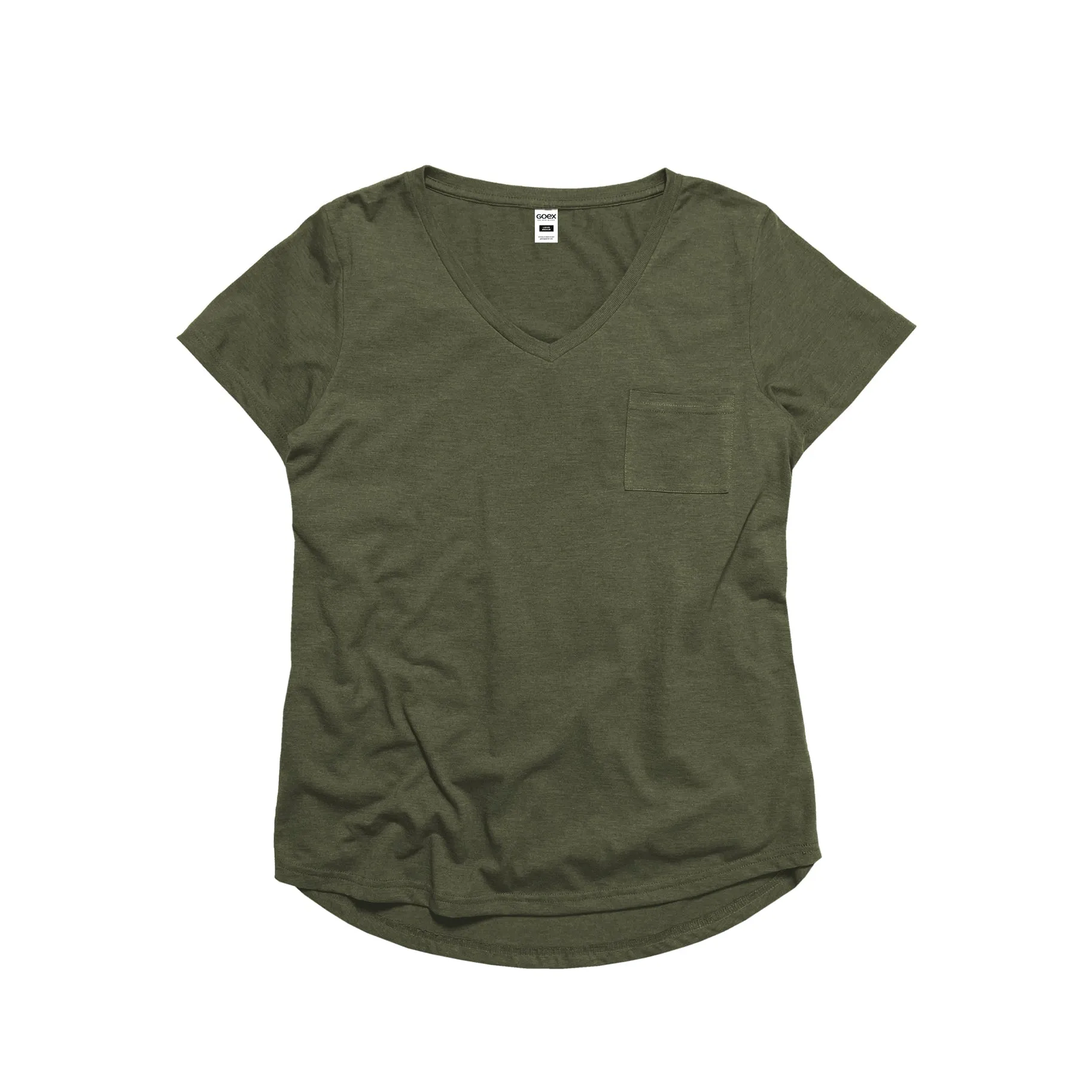 Ladies Simple V-Neck Pocket T-Shirt from Goex