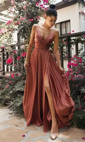 Ladivine 7485 - Soft Satin A-Line Gown