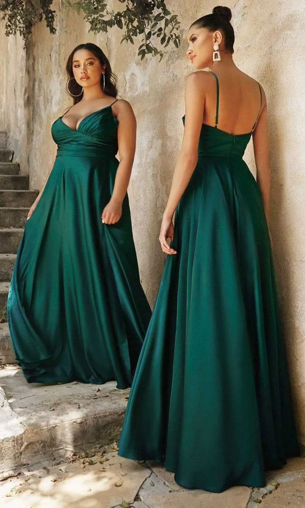 Ladivine 7485 - Soft Satin A-Line Gown