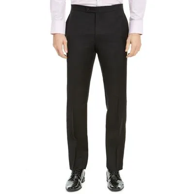Lauren Ralph Lauren Mens Classic fit Tuxedo Dress Pants 40 / 30 Black Solid
