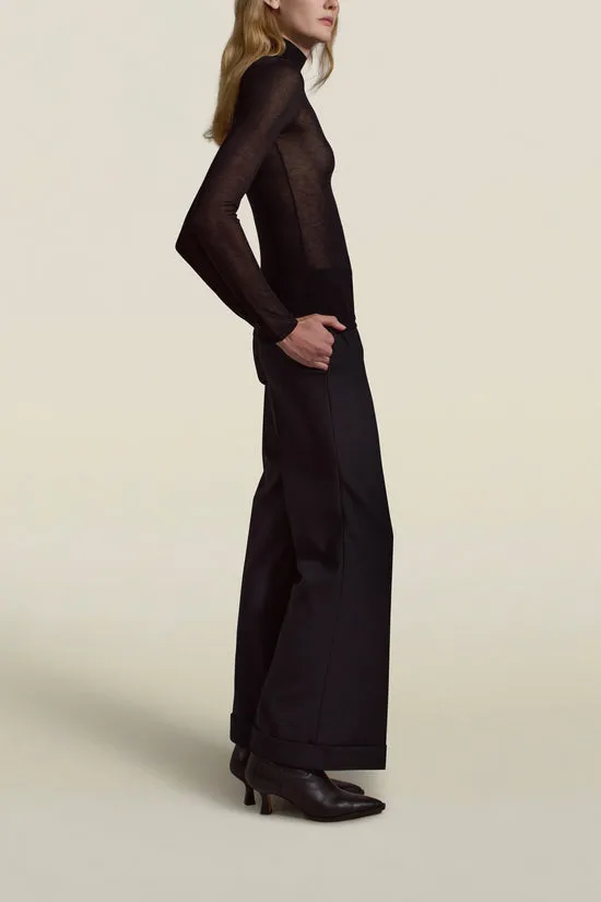 Lyra Sheer Turtleneck in Viscose Blend