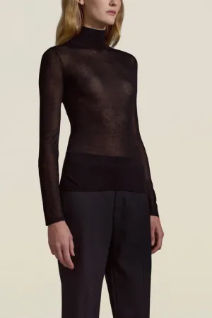 Lyra Sheer Turtleneck in Viscose Blend