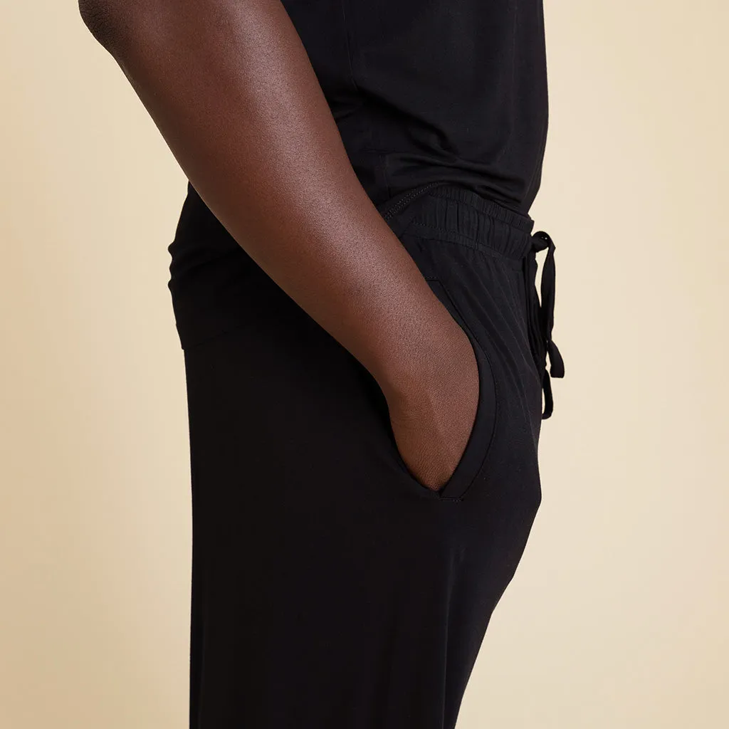 Men's Black Relaxed Lounge Pants