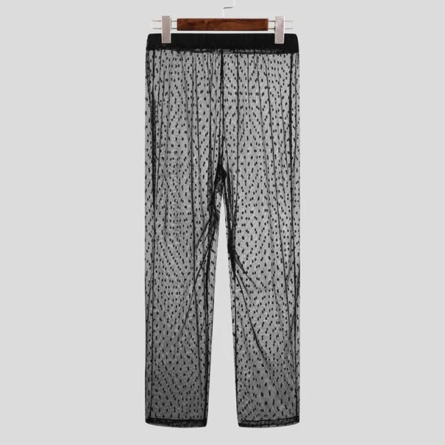 Mesh Transparent Long Sleep Pants