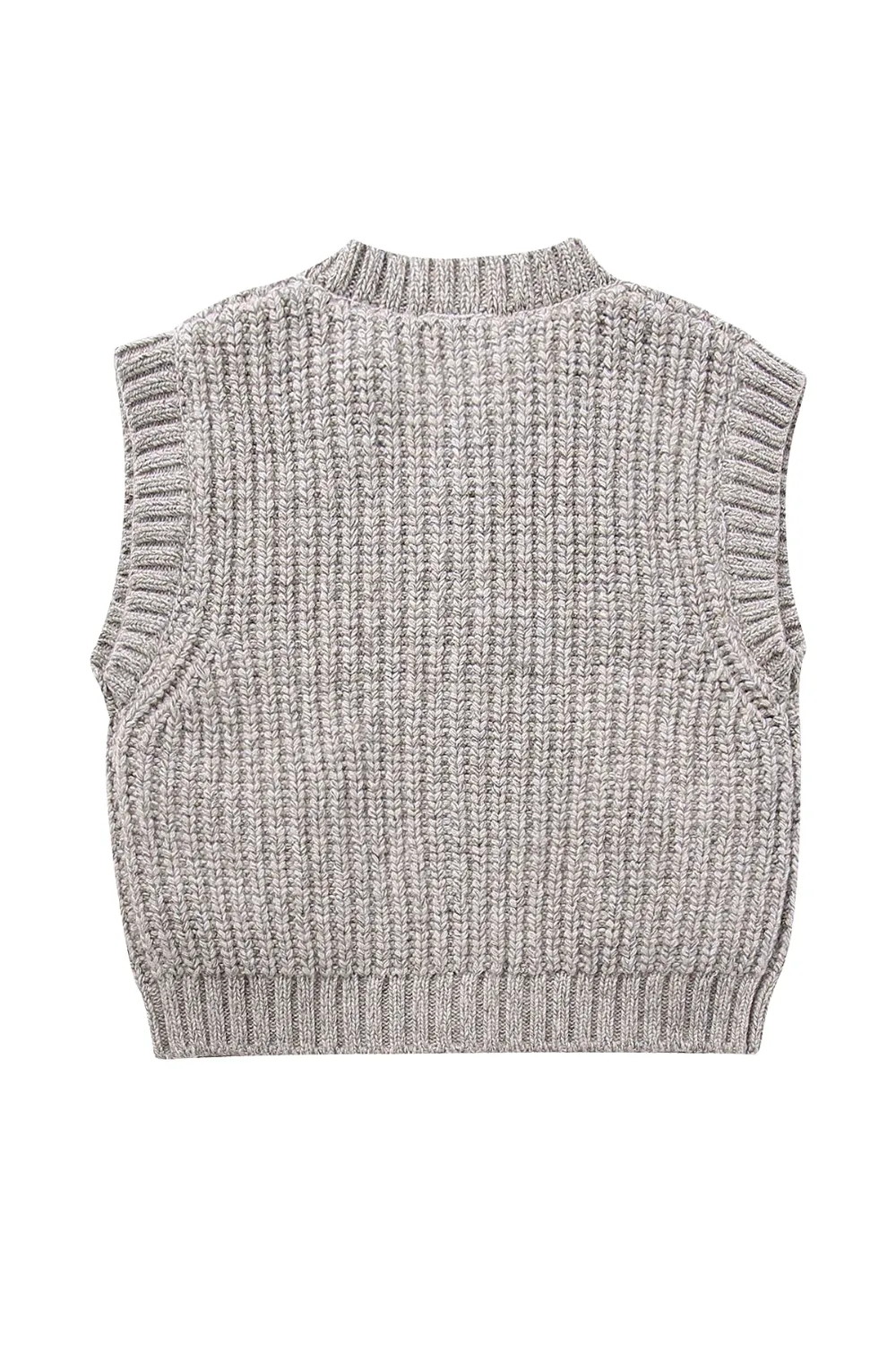 'Milly' Patchwork Knitted Vest with Pockets