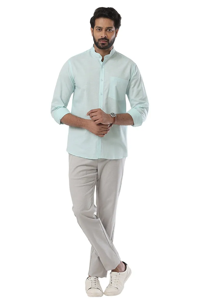 Neo - Light Green Formal Shirt For Men | Ariser