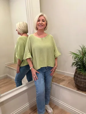 Nina Fine Knit Top Straw
