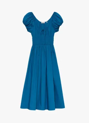 Quinn Cotton Poplin Dress Soft Cobalt Blue