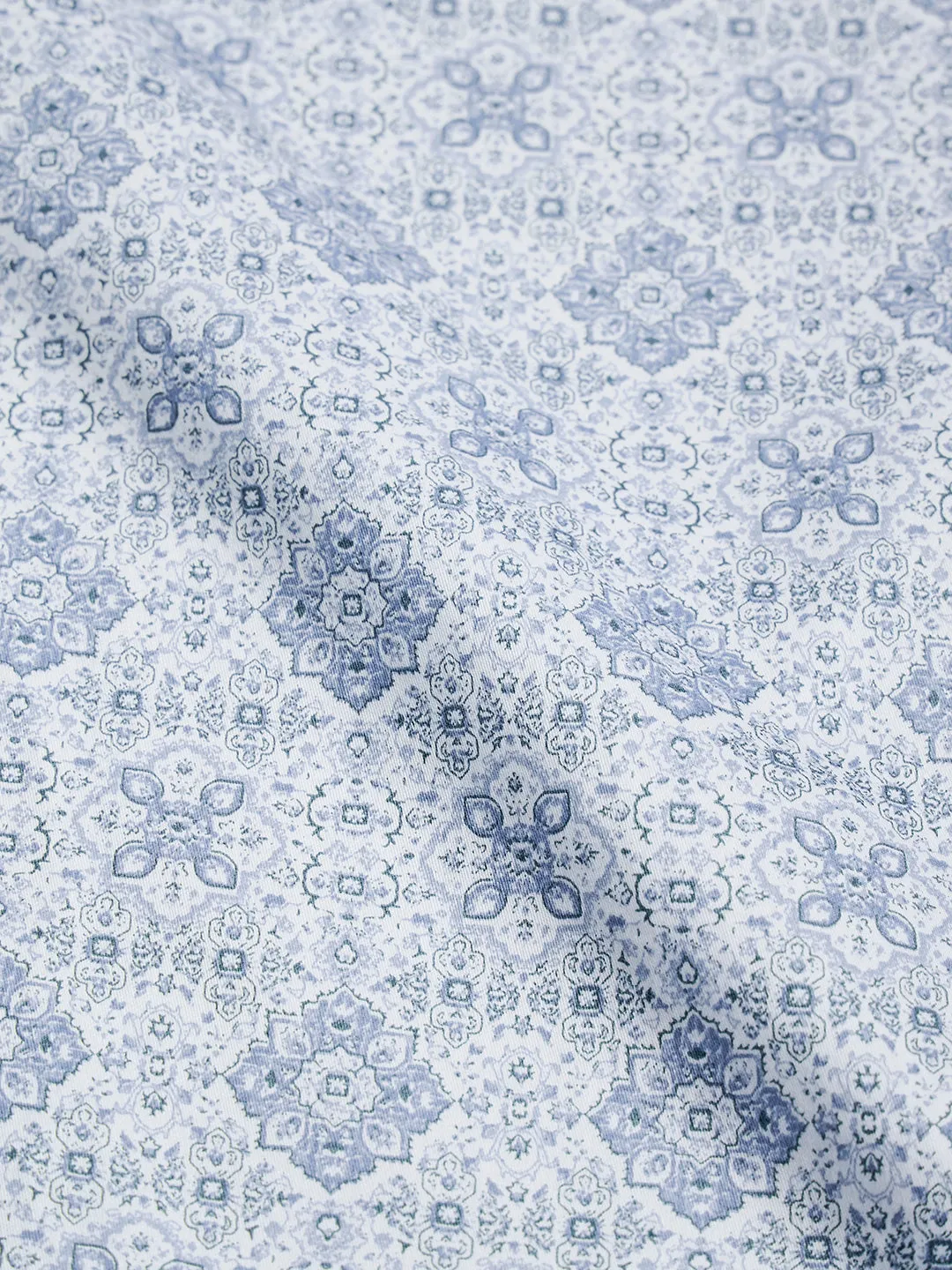 Regular Fit Formal Graphic Blue Shirt For Men
