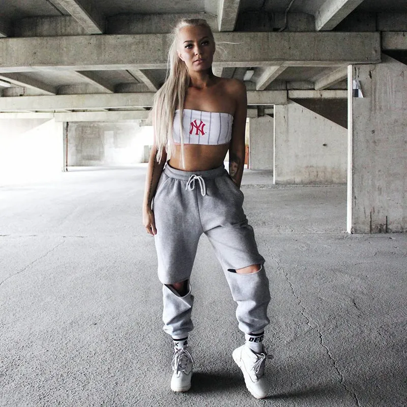 Ripped Knee Sweatpants