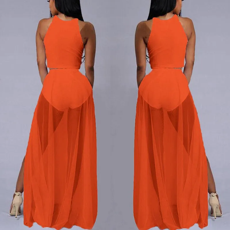 Skirts Transparent - Side Split Mesh