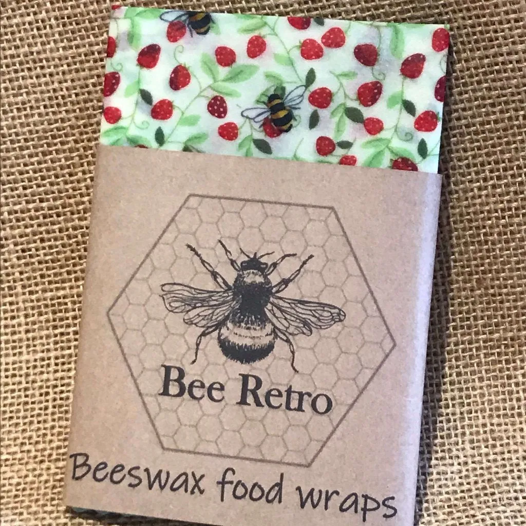 Strawberry Bee, Eco Friendly Beeswax Wraps